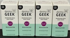 Lot Of 4 Derma GEEK Nourishing Facial Night Cream. 15ml/0.5 oz * NEW *