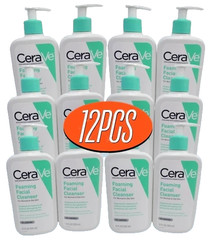 CERAVE FOAMING FACIAL CLEANSER FOR NORMAL TO OILY SKIN 12 OZ NWOB LOT OF 12