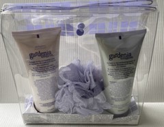 GARDENIA BLOSSOM 8OZ BODY LOTION+GARDENIA 8OZ SHOWER GEL & SPONGE NEW IN BAG