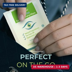 NOVEHA 180PCs Tea Tree Oil Eyelid & Lash Wipes With Hyaluronic Acid, Green Tea &
