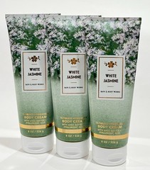 3 x Bath & Body Works White Jasmine Body Cream 8 oz / 226 g