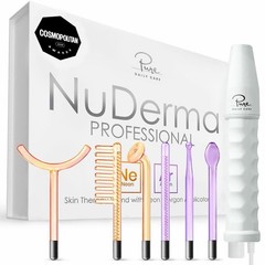 NuDerma Professional Skin Therapy Wand – Portable Skin Therapy Machine with 6 Ne