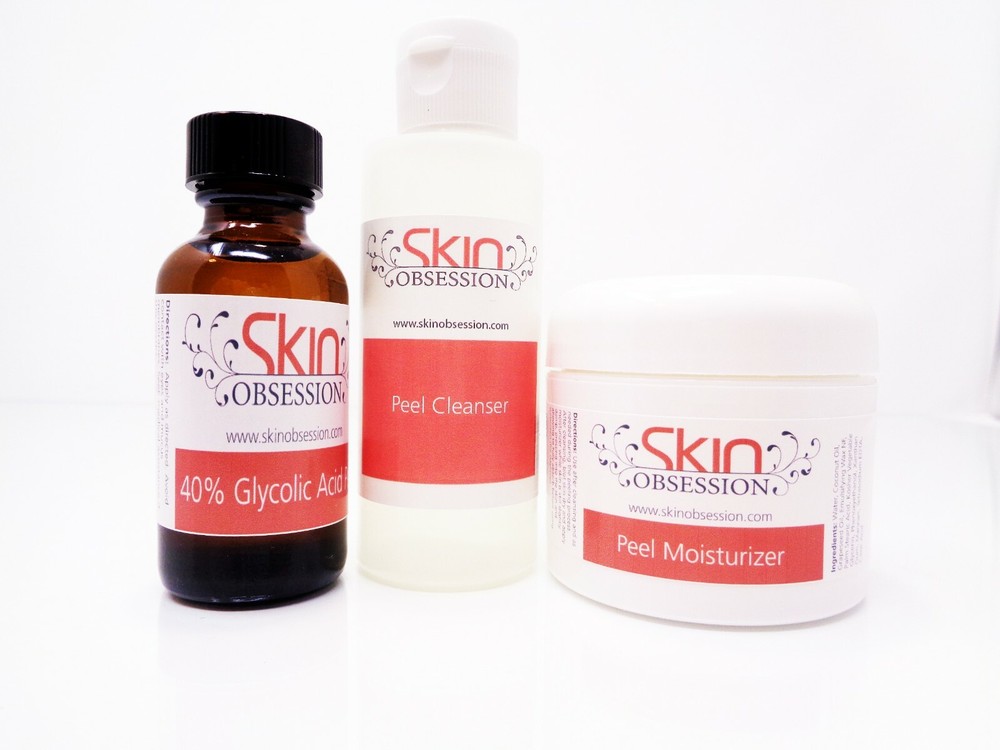 40% Glycolic Acid Chemical Peel Kit ~ Reduces Scars, Fine Lines, Acne, Age Spots
