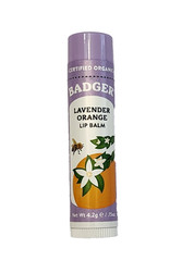 Badger Lavender Orange Lip Balm, Certified Organic, .15 oz