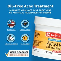 De La Cruz 10% Sulfur Ointment Acne Medication, 2 JUMBO JARS 5.5 OZ Exp. 9/25