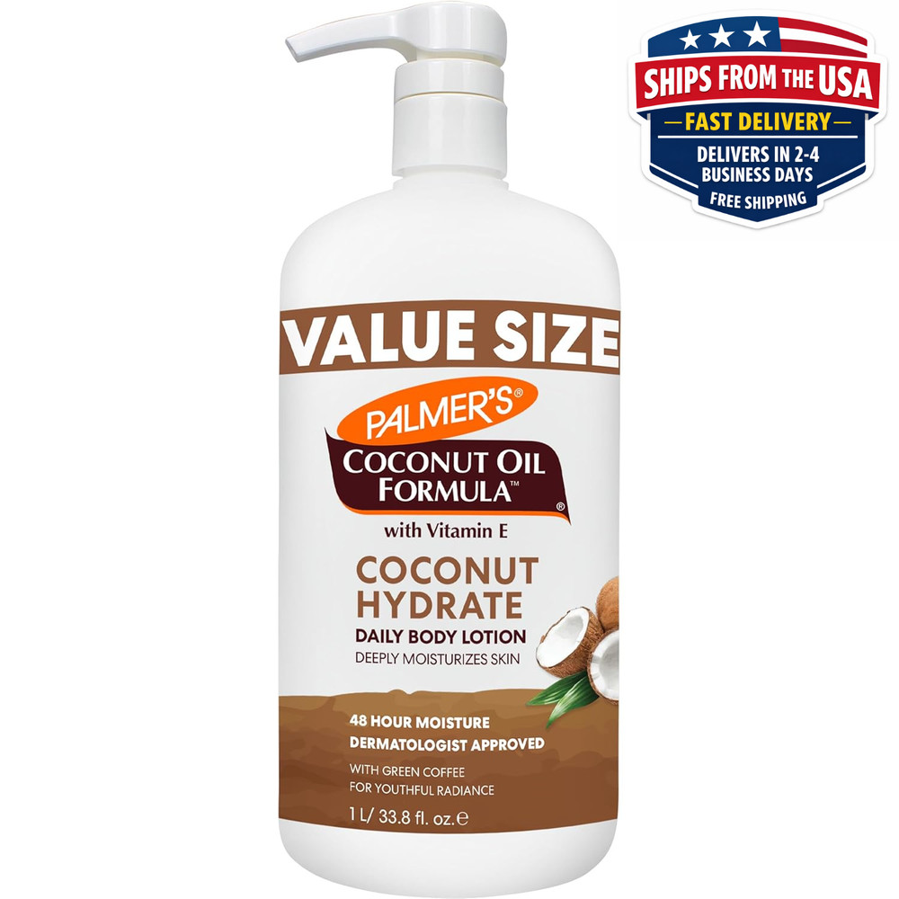 Coconut Oil Formula Body Lotion for Dry Skin, Hand Body Moisturizer Green Coffee