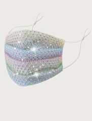 The GoldenRule901 Light Pastel Rhinestone Decor Face Mask🎖