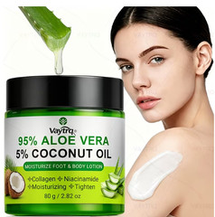2 Pack Aloe Vera Coconut Moisturizing Cream Collagen Hyaluronic Acid 80g