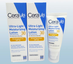 CERAVE ULTRA-LIGHT MOISTURIZING LOTION W/ SUNSCREEN SPF 30 1.75 OZ EXP:2028 2PCS