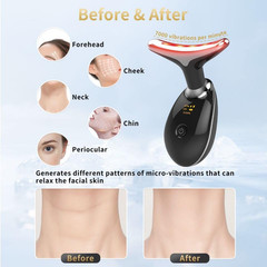 Facial Beauty Device, Multifunctional Facial Skin Care Tools with Vibration, Red
