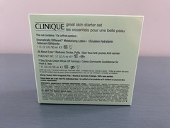 CLINIQUE Great Skin Starter Mini Set 3 Pc Set 7 Day Scrub/Lotion/All About Eyes