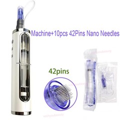 Micro Needling Pen & 10Pcs 42 Pins Cartridges Facial Beauty Tool Skin Care