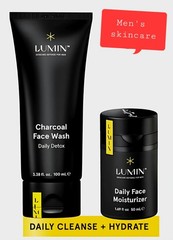 Lumin Men’s Charcoal Face Wash 3.38 fl oz 100ml + Moisturizer 1.69oz $43 Retail