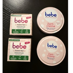 4 pack bebe Zartpflege Creams for Dry Skin, Vegan, 2 Avocado Oil, 2 regular