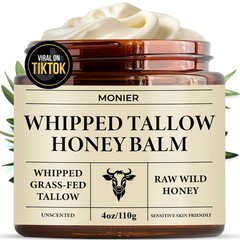 Beef Tallow for Skin – Organic Grass-Fed Whipped Beef Tallow and Honey Balm