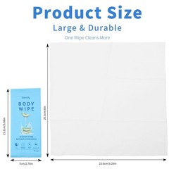 80 Pcs Large Body Wipes – Portable No Rinse Shower Wipes for Gym, Camping, Hikin