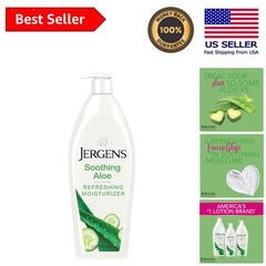 Hydrating Aloe Vera Body Lotion with Cucumber Extract – 21 Oz Refreshing Formula
