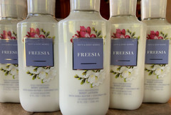 5 (FIVE) FREESIA Shea Butter & Coconut Oil 8oz LOTION Bath and Body Works