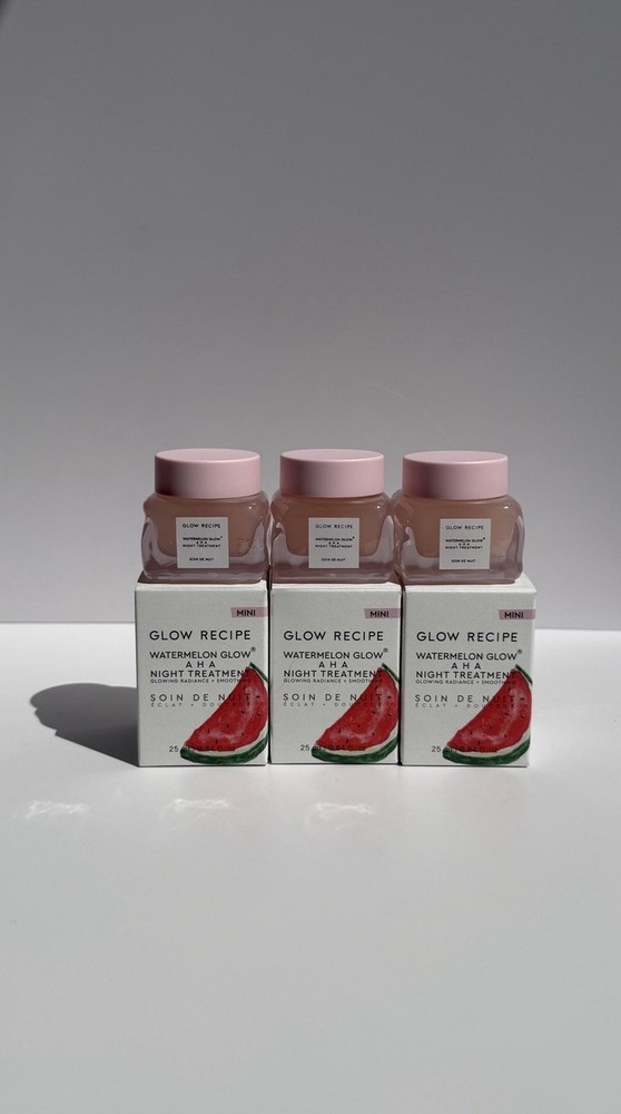 (3x) GLOW RECIPE Watermelon Glow AHA Night Treatment 0.85oz FS $21 EACH BNIB