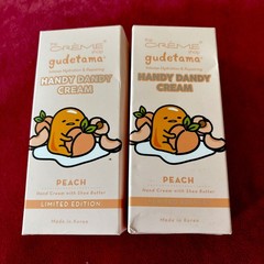 Lot Of 2. The Crème Shop x Gudetama Handy Dandy Hand Cream Peach Limited Ed.