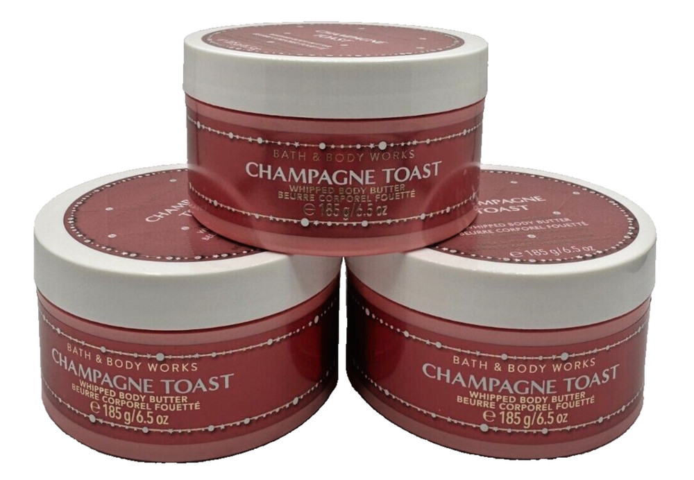 NEW Bath & Body Works Lot 3 Champagne Toast Whipped Body Butter Lotion 6.5 oz