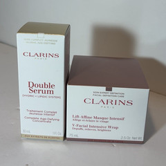 Clarins Double Serum Anti-Aging Face Serum 1 fl oz + V-Facial Wrap Mask 2.5 oz