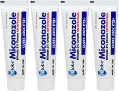 4 Pack Globe Miconazole Nitrate 2% Antifungal Cream, Cures Most Athletes Foot