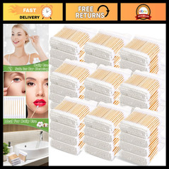 5000 Organic Bamboo Cotton Swabs – Double Round Buds, Sterile Tips for Makeup &