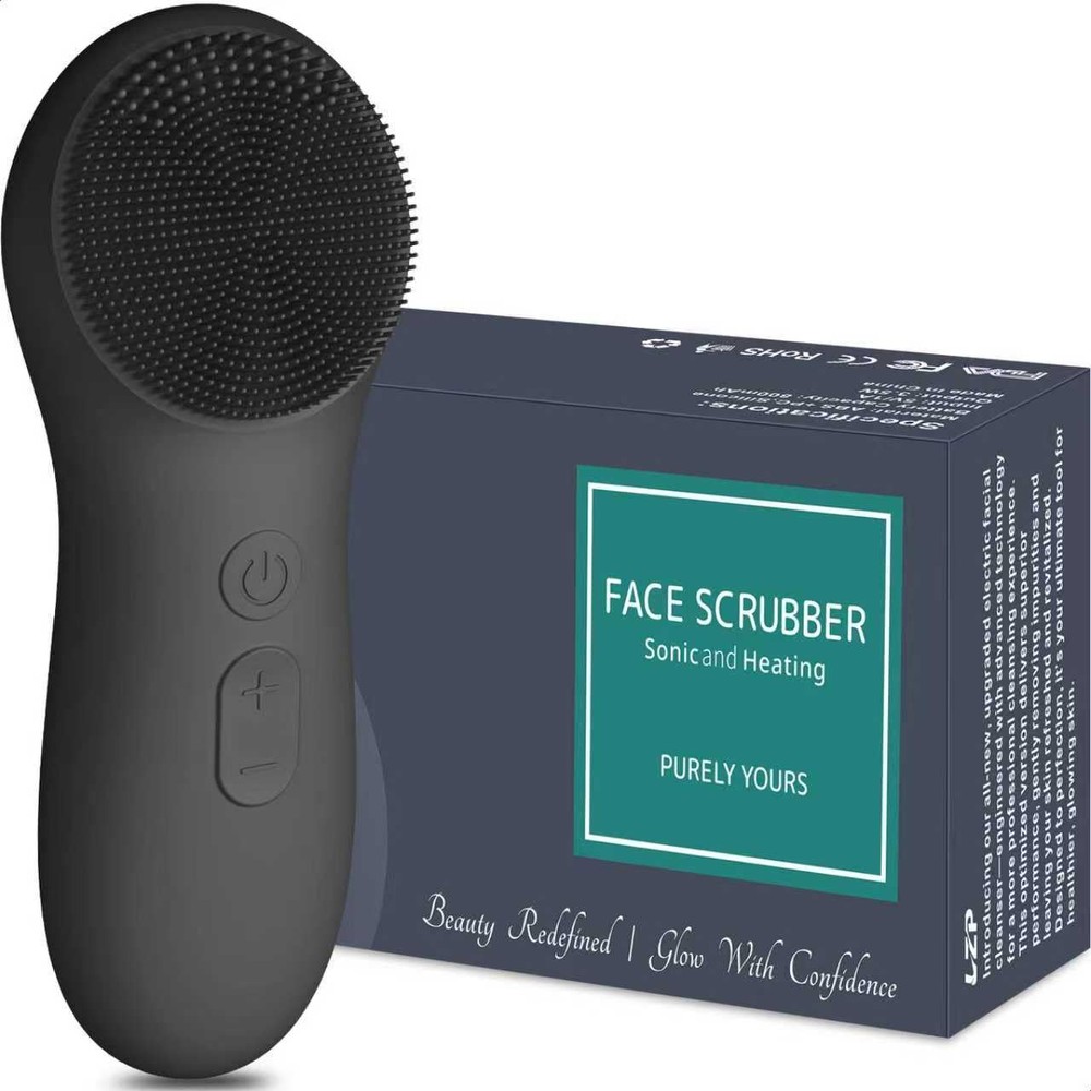 Electric Facial Cleansing Brush with 6 Speed Vibrating Silicone Face Scrubber