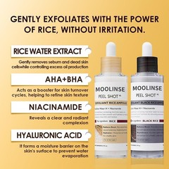 2PCS PEEL Dr.Melaxin SHOT GLOW EXFOLIANT RICE AMPOULE (WHITE RICE/BLACK RICE)