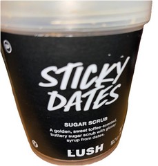 Lush Sticky Dates Body Scrub Golden toffee-scented scrub 10.2oz Large New!