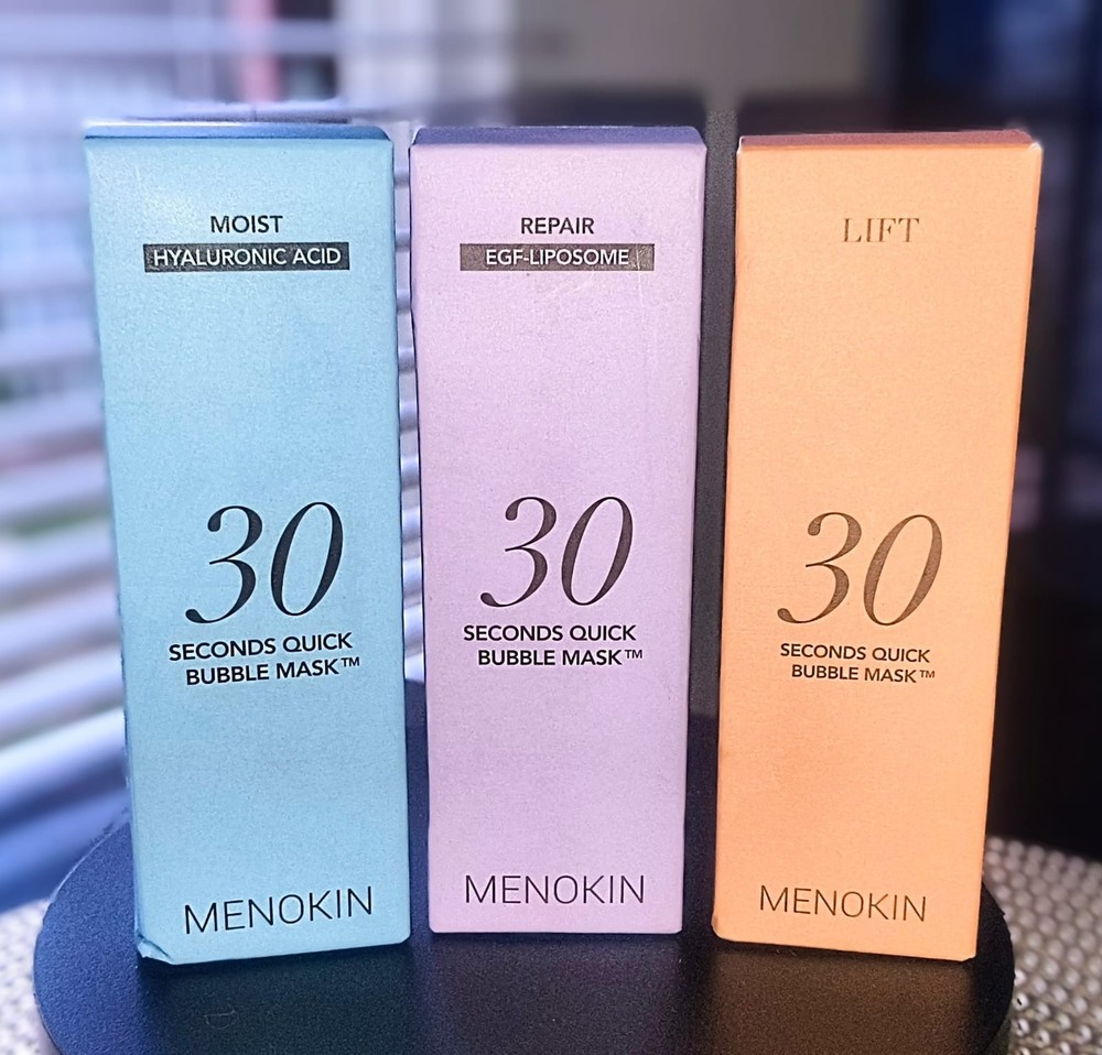 MENOKIN 30 segundos 95 ml mascarilla de burbujas rápidas K-Beauty combo x3,