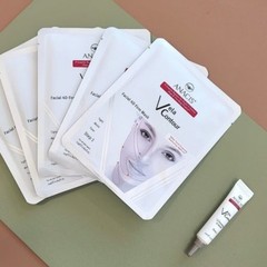 Vela Contour Revital V Double Chin Lifting Mask 5 Sheets + Anti Wrinkle Cream 1P