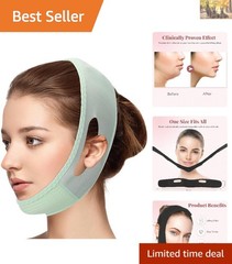 Skin-Friendly V-Line Jawline Shaper – Adjustable Sleeping Mask for Youthful Look