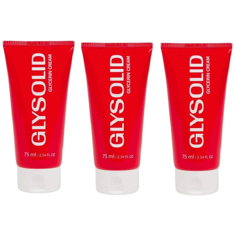 Glysolid Skin Moisturizer Cream Pack of 3 Fragrance Free 2.54 Fl Oz Each