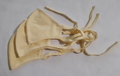 3-pack – Face Mask – Teens Youth Small – Unisex Cotton Yellow Washable