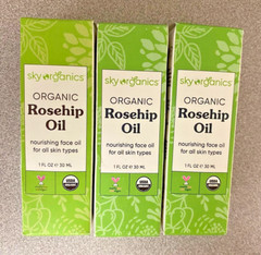 3 PCS SKY ORGANICS-ORGANIC ROSEHIP OIL NOURISHING FACE OIL 1oz EACH 3ozTTL