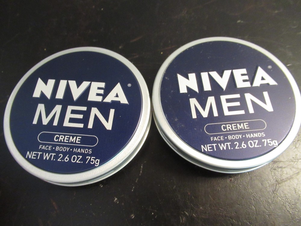 Nivea Men Creme Face Body Hands Lot of 2 Tins NOS Free USA Shipping