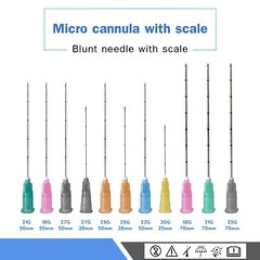 5-50x Blunt Tip for Filler-23g/25g/27g/30g 25/50mm,Micro Cannula with Puncture