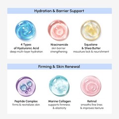 MAREE Face Moisturizer – 24H Hydration Face Cream for Women with Collagen, Retin