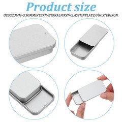 Lata pequeña con tapa deslizante bálsamo labial, envase rectangular de metal.
