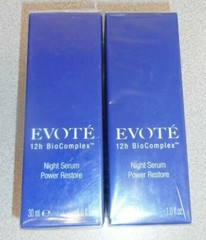 LOT OF 2 EVOTE 12H BIOCOMPLEX NIGHT SERUM POWER RESTORE 1.0oz NIB & SEALED