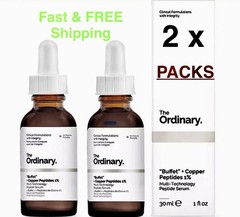 The Ordinary Buffet Copper Multi Technology Peptides 1% HA Serum – 2 PACKS – NEW