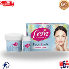 Dabur Fem Creme Bleach Pearl & MILK Soft Glow 64gm -Female Face- Free Ship