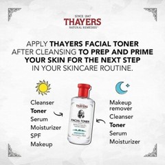 THAYERS Alcohol Free Unscented Witch Hazel Facial Toner w Aloe Vera 12oz