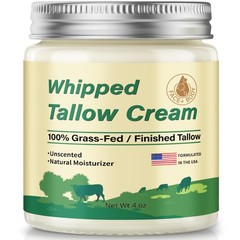 ZIIDII Beef Tallow for Skin, Organic Grass Fed Whipped 4 Fl Oz (Pack of 1)