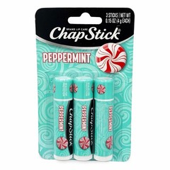 3pc Set CHAPSTICK Lip Balm PEPPERMINT Candy HOLIDAY/CHRISTMAS Limited Edition