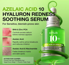 Anua Azelaic Acid 10 Hyaluron Redness Soothing Serum, Blemish / Oily-Prone Ski