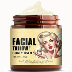 & Organic Face & Body Moisturiz, Whipped Beef Tallow Unscented Honey Balm – 120g