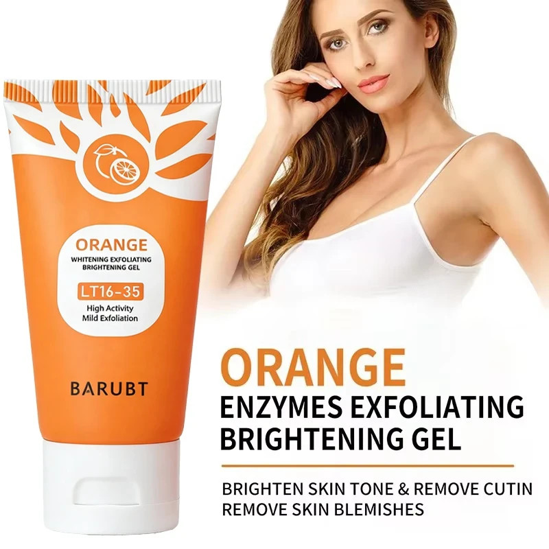 Orange Enzymes Exfoliating Gel, Organic Face and Body Exfoliating Scrub Gel,